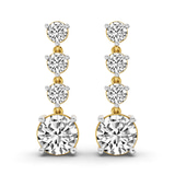 10kt Yellow Gold Round Fashion Lab Diamond Dangle Earrings (1 Ct. Tw.) front image