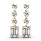 10kt Yellow Gold Emerald and Round Fashion Lab Diamond Dangle Earrings (1 Ct. Tw.) front image