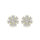 9ct Yellow Gold Magnolia Flower Fashion Lab Diamond Stud Earrings (1 Ct. Tw.) front image