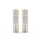 10kt Yellow Gold Gracie Double Row Round Lab Diamond Hoop Earrings (1 Ct. Tw.) right