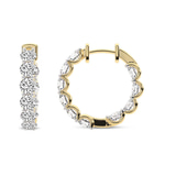 14kt Yellow Gold Sirena Round Lab Diamond Hoop Earrings (5 Ct. Tw.) side right image one