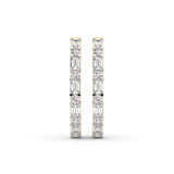 9ct Yellow Gold Olea Emerald and Round Lab Diamond Hoop Earrings (2 Ct. Tw.) right