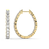 10kt Yellow Gold Isla Round Lab Diamond Hoop Earrings (1 Ct. Tw.) left