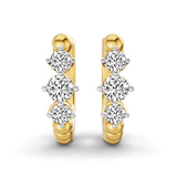 9ct Yellow Gold Ara Round Lab Diamond Huggie Earrings (1/2 Ct. Tw.) left