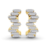14ct Yellow Gold Siena Baguette Lab Diamond Huggie Earrings (1 Ct. Tw.) left