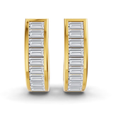 9ct Yellow Gold Lena Baguette Lab Diamond Huggie Earrings (1 Ct. Tw.) left