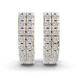 10kt Yellow Gold Twin Shimmer Lab Diamond Huggie Earrings (3/4 Ct. Tw.) left