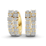 14ct Yellow Gold Radiant Sequence Lab Diamond Huggie Earring (1 1/4 Ct. Tw.) front image