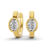 10kt Yellow Gold North Single Oval Lab Diamond Huggie Earrings (1 Ct. Tw.) front image