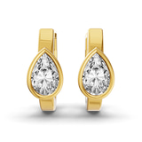 10kt Yellow Gold Raindrop Single Pear Lab Diamond Huggie Earrings (1 Ct. Tw.) left