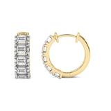 14ct Yellow Gold Darya Emerald Lab Diamond Hoop Earrings (5 Ct. Tw.) left