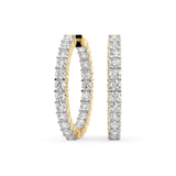 14ct Yellow Gold Meara Round Lab Diamond Hoop Earrings (2 Ct. Tw.) front image