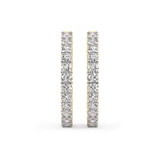 14ct Yellow Gold Meara Round Lab Diamond Hoop Earrings (2 Ct. Tw.) standing product image one