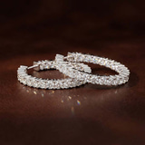 9ct Yellow Gold Meara Round Lab Diamond Hoop Earrings (2 Ct. Tw.) color product image two