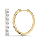 10kt Yellow Gold Ashlyn Emerald Lab Diamond Hoop Earrings (2 Ct. Tw.) left