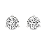 14ct Yellow Gold Three Prong Martini Round Lab Diamond Stud Earrings (2 Ct. Tw.) front image