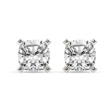 14ct Yellow Gold Four Prong Cushion Lab Diamond Stud Earrings (2 Ct. Tw.) front image
