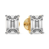 10kt Yellow Gold Four Prong Emerald Lab Diamond Stud Earrings (4 Ct. Tw.) standing product image one