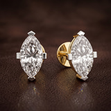10kt Yellow Gold Four Prong Marquise Lab Diamond Stud Earrings (1 Ct. Tw.) color product image one