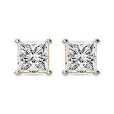 10kt Yellow Gold Four Prong Princess Lab Diamond Stud Earrings (4 Ct. Tw.) front image