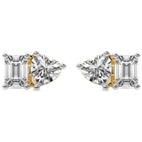14ct Yellow Gold Divine Double Flame Lab Diamond Stud Earrings (1 Ct. Tw.) front image