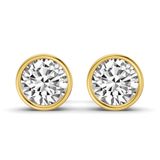 10kt Yellow Gold Classic Bezel Round Lab Diamond Stud Earrings (2 Ct. Tw.) front image