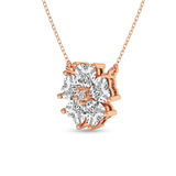 14ct Rose Gold Heart Bloom Lab Diamond Fashion Necklace (1 Ct. Tw.) left