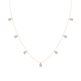 14kt Rose Gold Lace of Love Pear Lab Diamond Station Fashion Necklace (1/2 Ct. Tw.) front image