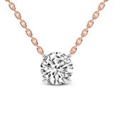 10kt Rose Gold Lluvia Round Lab Diamond Solitaire Necklace (1/2 Ct. Tw.) front image