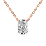 14kt Rose Gold Ethereal Oval Lab Diamond Solitaire Necklace (1 Ct. Tw.) front image
