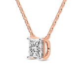 9ct Rose Gold Zenobia Princess Lab Diamond Solitaire Necklace (1/2 Ct. Tw.) left