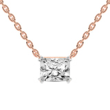 14kt Rose Gold Savannah Radiant Lab Diamond Solitaire Necklace (1 Ct. Tw.) front image