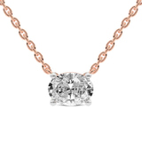 10kt Rose Gold Fernanda Oval Lab Diamond Solitaire Necklace (2 Ct. Tw.) front image