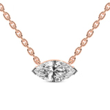 9ct Rose Gold Christina Marquise Lab Diamond Solitaire Necklace (1/2 Ct. Tw.) front image