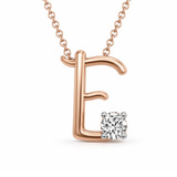 10kt Rose Gold Minimal Lab Diamond Initial E Necklace (1/5 Ct. Tw.) front image