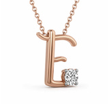 10kt Rose Gold Minimal Lab Diamond Initial E Necklace (1/5 Ct. Tw.) right