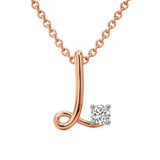 10kt Rose Gold Minimal Lab Diamond Initial L Necklace (1/5 Ct. Tw.) front image
