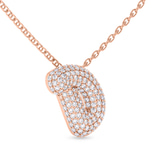 14ct Rose Gold Lab Diamond Initial D Necklace (1 Ct. Tw.) left