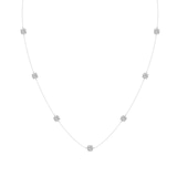 14kt White Gold Heartline Glow Round Lab Diamond Station Fashion Necklace (1/2 Ct. Tw.) front image