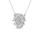 9ct White Gold Heart Bloom Lab Diamond Fashion Necklace (1 Ct. Tw.) left