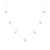 10kt White Gold Lace of Love Pear Lab Diamond Station Fashion Necklace (1/2 Ct. Tw.) front image