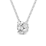 14ct White Gold Lluvia Round Lab Diamond Solitaire Necklace (5 Ct. Tw.) side right image one