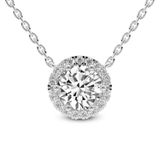 Platinum Belleza Halo Lab Diamond Solitaire Necklace (5 Ct. Tw.) front image