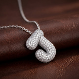10kt White Gold Lab Diamond Initial J Necklace (1 Ct. Tw.) color product image two