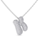 14kt White Gold Lab Diamond Initial K Necklace (1 Ct. Tw.) side right image one