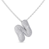 10kt White Gold Lab Diamond Initial N Necklace (1 Ct. Tw.) left