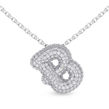 10kt White Gold Lab Diamond Initial B Necklace (1 Ct. Tw.) front image