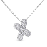 10kt White Gold Lab Diamond Initial X Necklace (1 Ct. Tw.) left