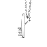 10kt White Gold Minimal Lab Diamond Initial D Necklace (1/5 Ct. Tw.) left