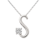 10kt White Gold Minimal Lab Diamond Initial S Necklace (1/5 Ct. Tw.) front image